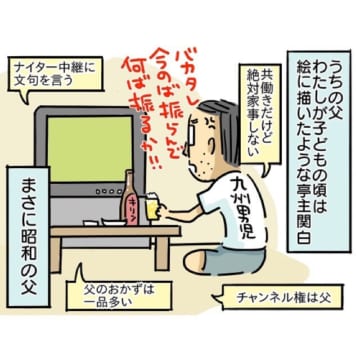 漫画「父の家事力が半端ない」のカット＝龍たまこ（ryu.tamako2）さん提供