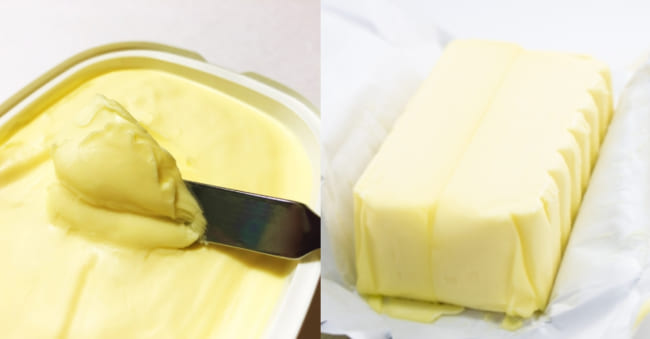 マーガリン（左）とバターの違いは？