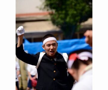 応援団長になった息子（立石美津子さん提供）