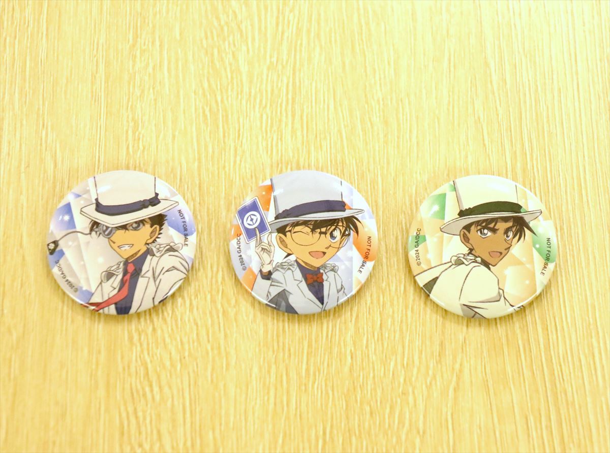 「名探偵コナン」と「くら寿司」コラボの「ビッくらポン！」で当たる缶バッジの新デザイン3種