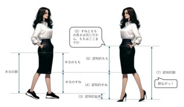 図3：脚の長さを勘違いする仕組み
