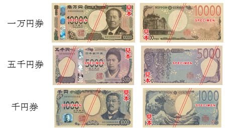 7月3日から発行が開始された新紙幣（日本銀行の公式Xアカウントより）