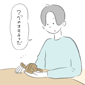 ターとアグのほほ笑ましいエピソードを描いた漫画のカット（村上直美さん提供）