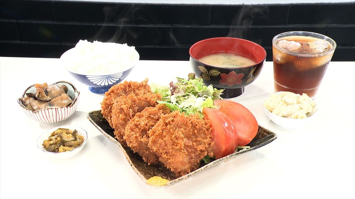 9月30日放送の「ヒューマングルメンタリー　オモウマい店」に登場する「ヒレカツ定食」（中京テレビ提供）