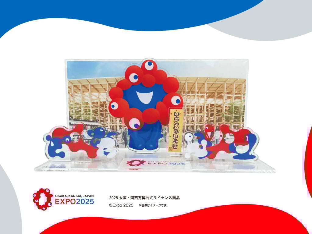 「ミャクミャクモニュメント『いらっしゃい』アクリルスタンドジオラマ」