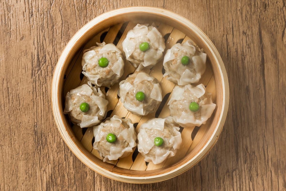 グリンピースが乗った「シュウマイ」