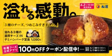 「溢れる3種の濃厚チーズINハンバーグ」