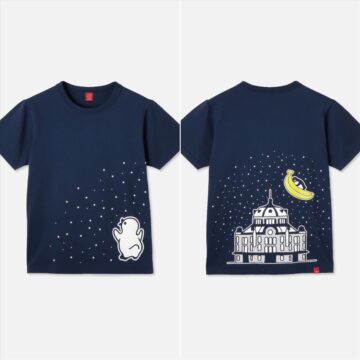 「【Suica のペンギン×OJICO】Tシャツ『丸の内駅舎とバナナ』」のイメージ(C)Chiharu Sakazaki/JR東日本/DENTSU