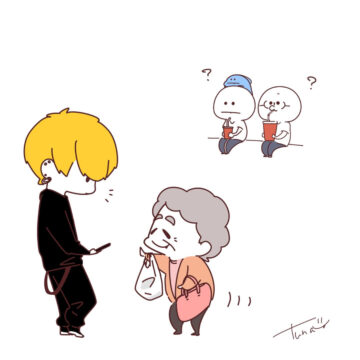 人は見かけによらない話について描いた漫画のカット（ツナ。さん提供）