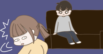 家の中でも息子が吐いていないか気になって落ち着かない母(べっこうあめアマミさん作)