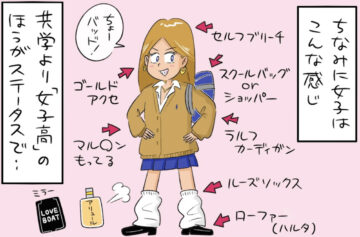 漫画「90年代のハイスクールライフ」のカット（makoshさん提供）